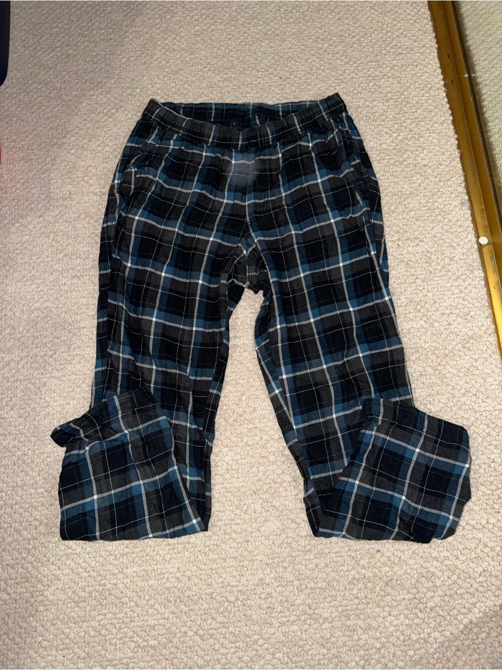 Men's Blue Black Plaid Lounge Pants